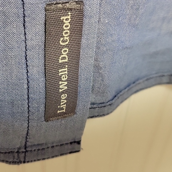 Toad & Co men's long sleeve chambray button down sz large - Picture 5 of 6